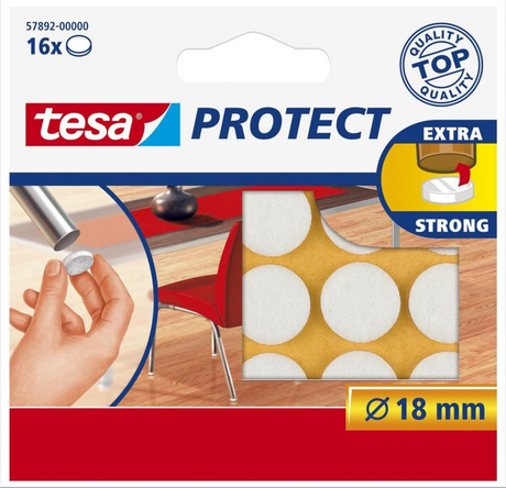 Tesa 1003207 - Filz 18mm weiß a16st | 20 Stück