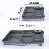 Vileda afdruiprek uittrekbaar 36.5-51.5x30x13.1 cm antraciet zilver