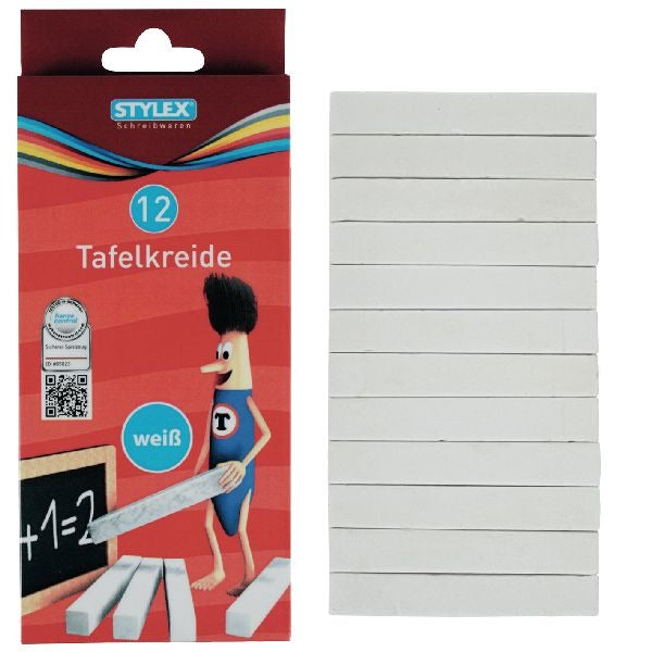 Stylex tablero tiza blanca 10 piezas