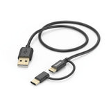 Hama 2in1-micro-USB kabel s adaptérem typu USB-type-C 1 m černá