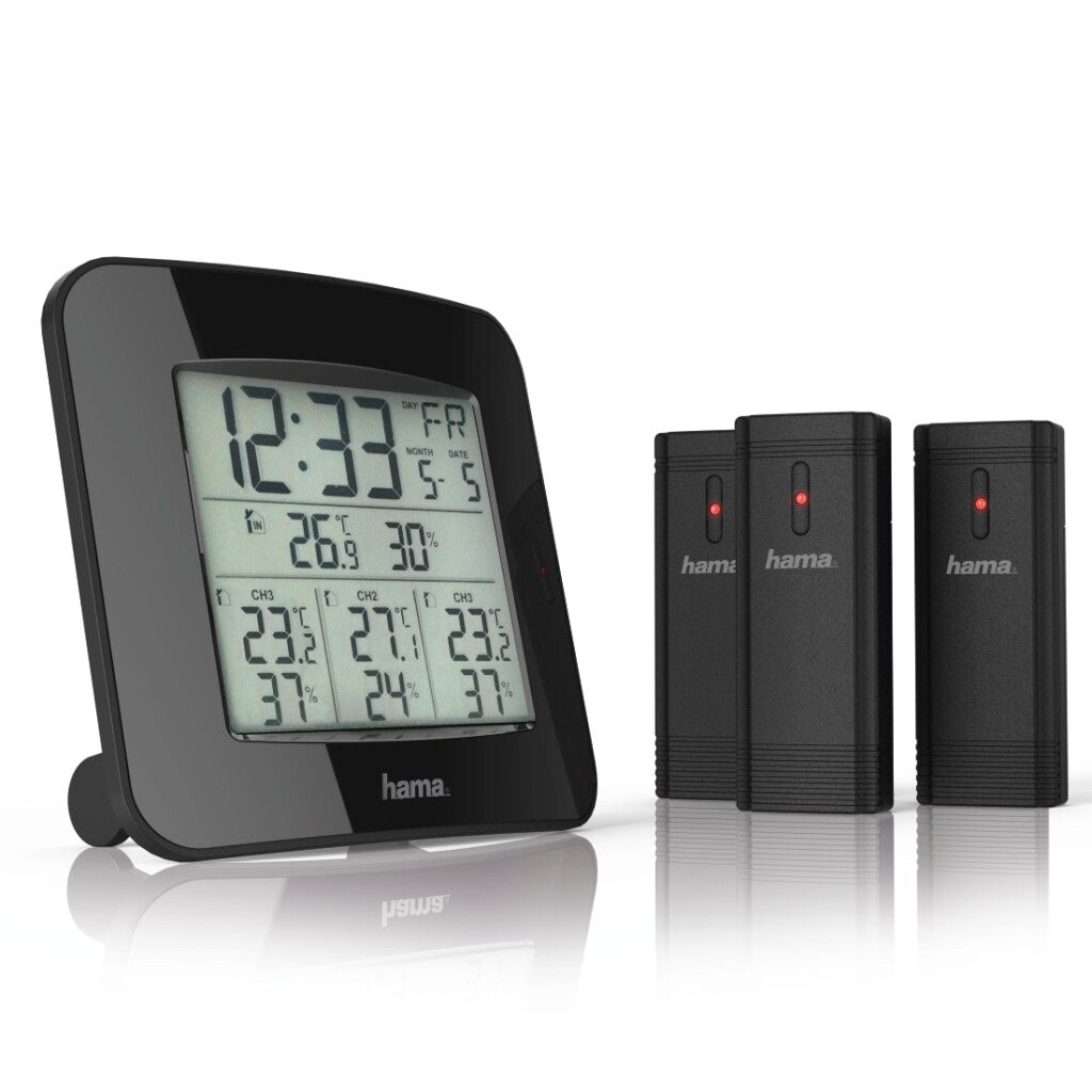 Hama Wetterstation EWS Trio mit drei Sensoren schwarz