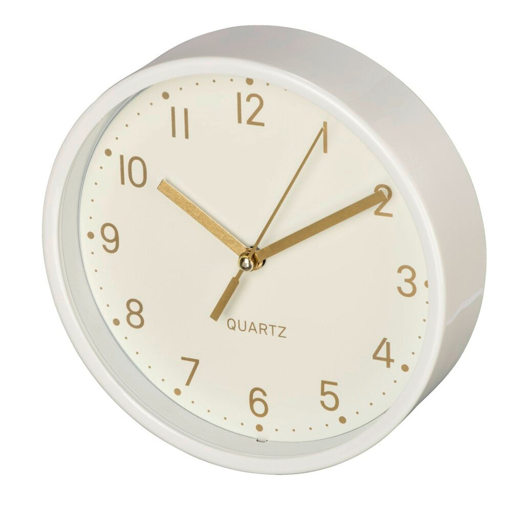 Hama Tischuhr golden, geräuscharmes Weiß