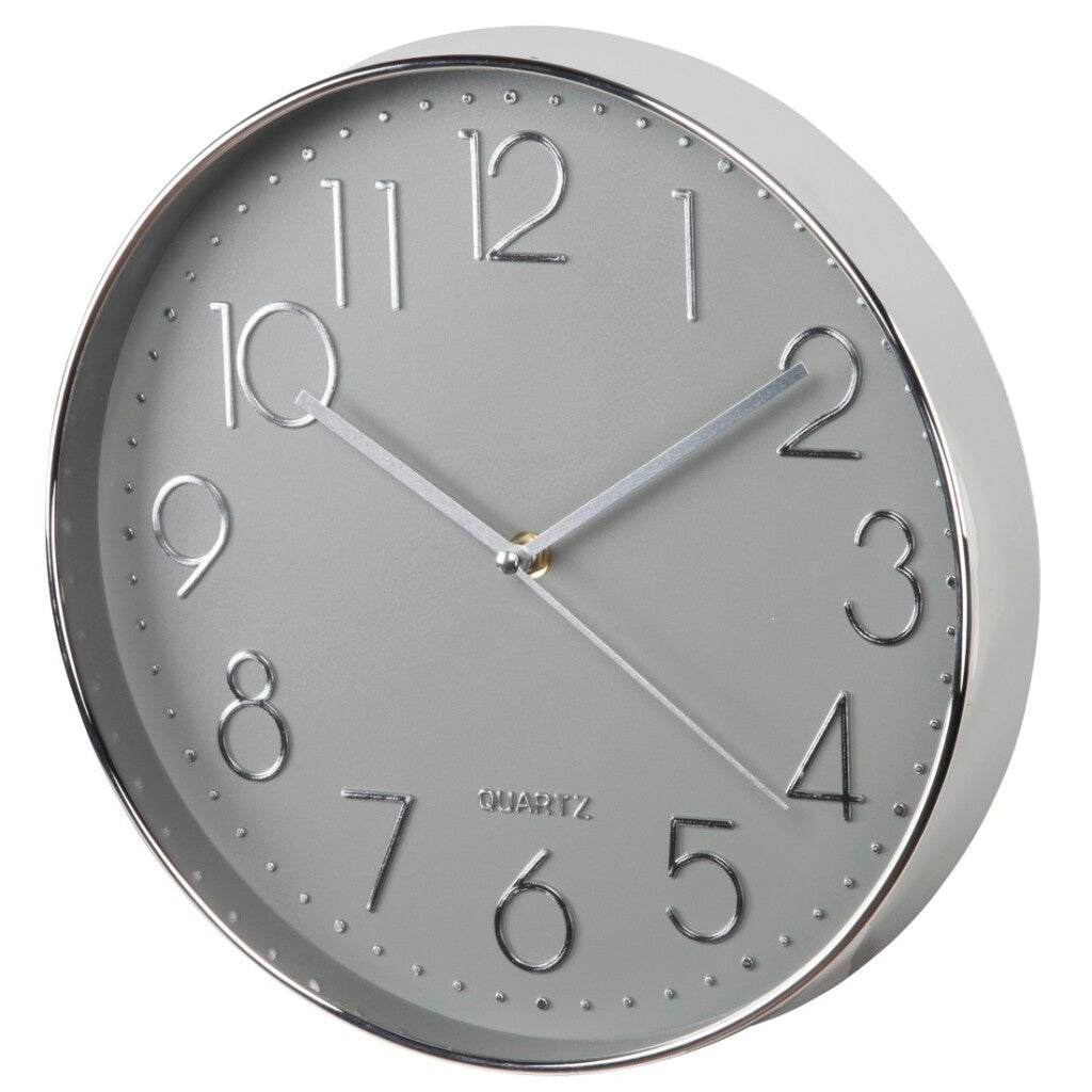 Hama Wanduhr Eleganz ø 30 cm geräuscharm Silbergrau