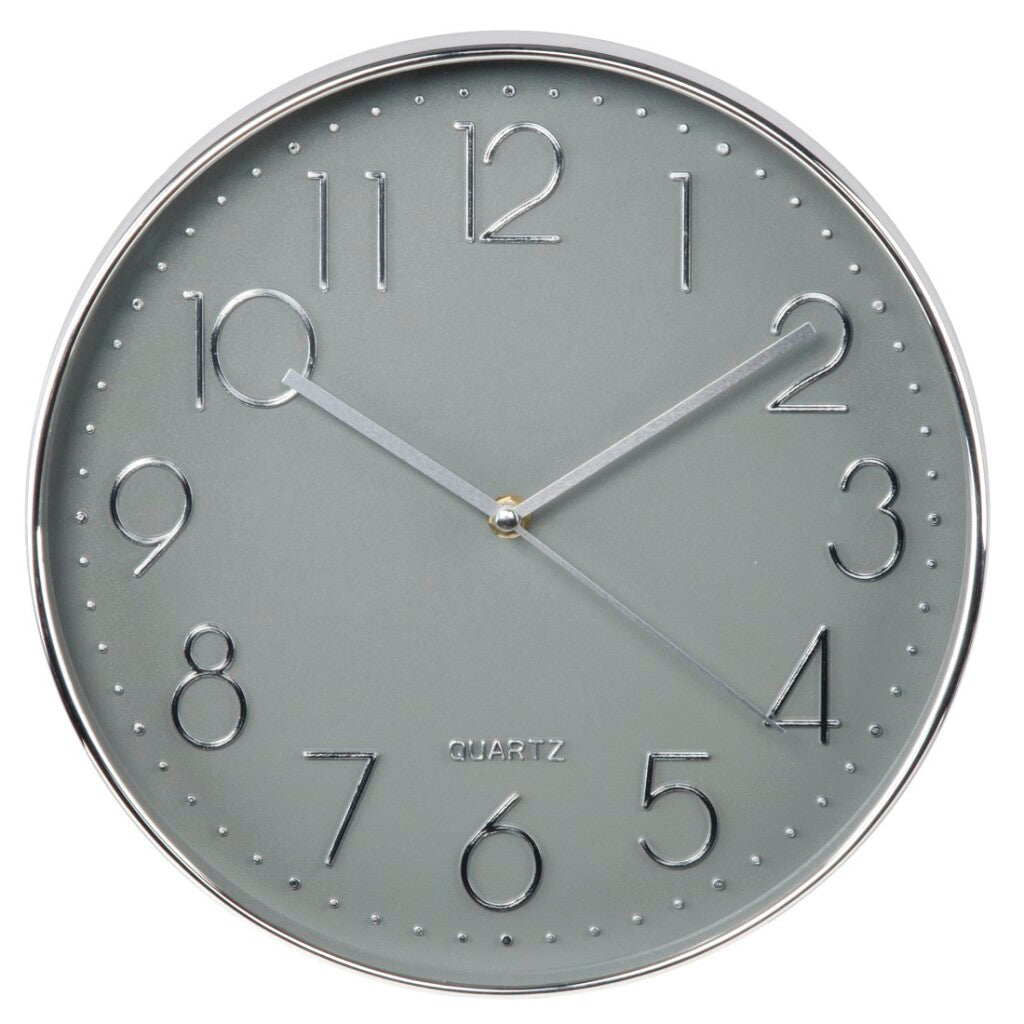 HAMA Wall Clock Elegance Ø 30 cm Bran sonore Silver Grey Gris