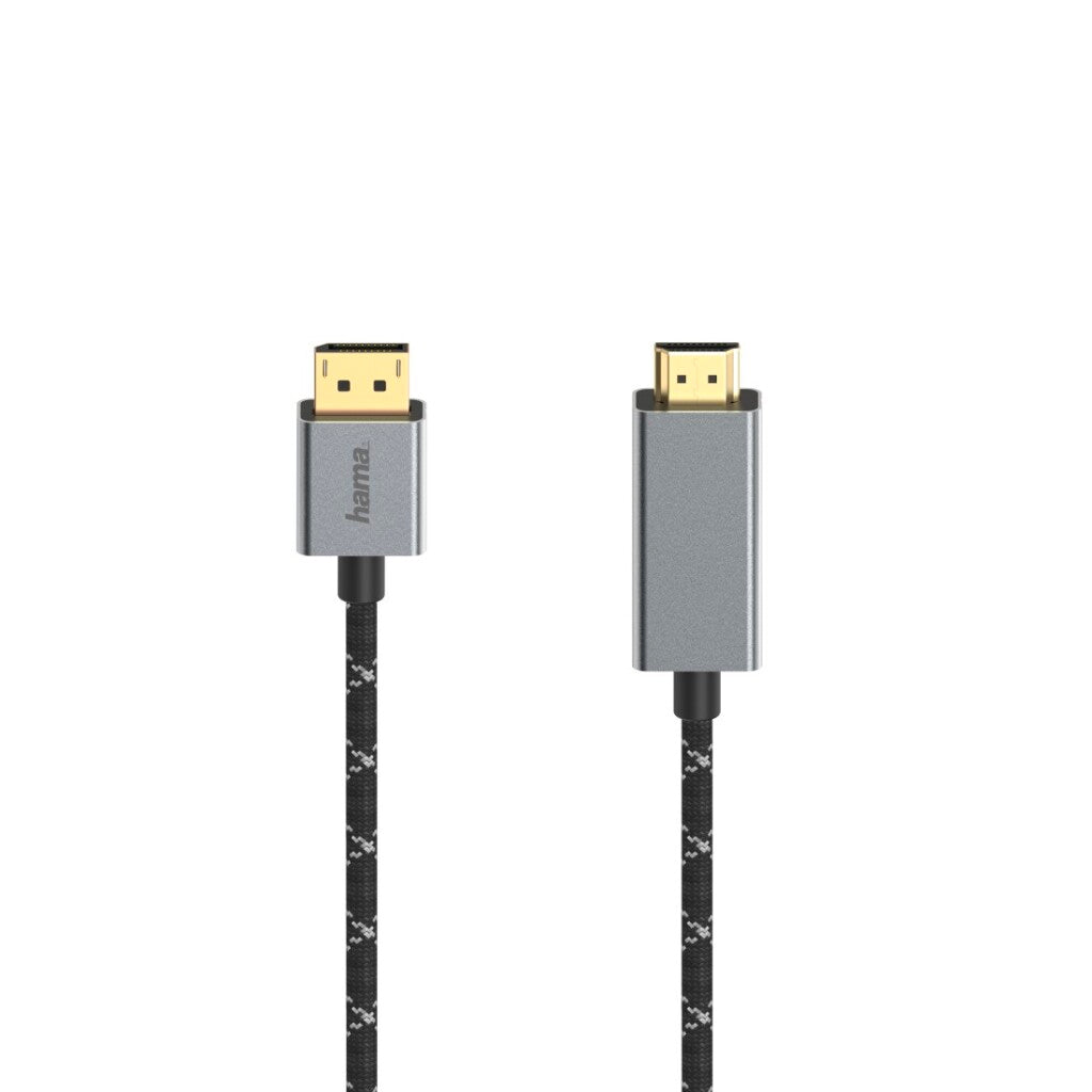 Hama Video Cable DisplayPort-St. - Trade HDMI; Ultra-HD 4K@60Hz ALU 1,50 m