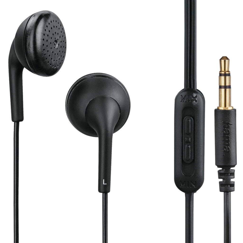 Hama tapones para los oídos auriculares tubby control de volumen negro