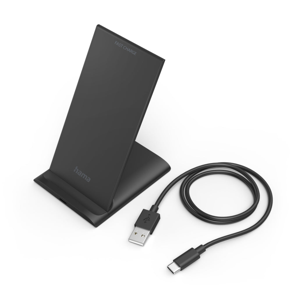 Hama kabelloses Ladegerät Qi-FC10S 10 W kabelloses Smartphone-Ladepad schwarz