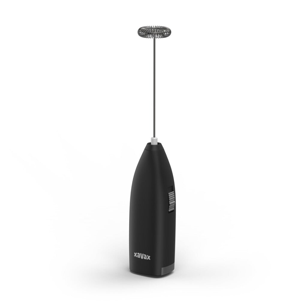 Xavax elektrischer Milchaufschäumer, handgehalten, batteriebetrieben, klein, schwarz