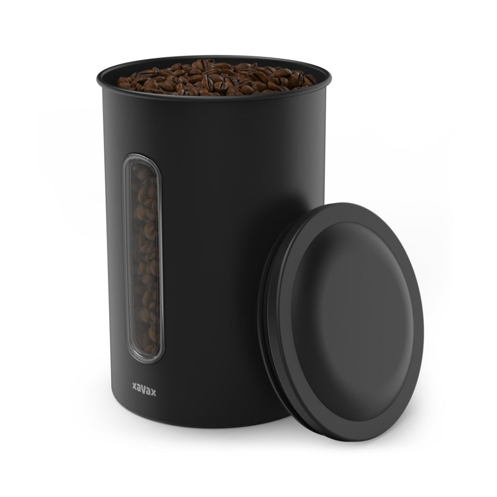 Xavax Kaffeedose für 1,3 kg Bohnen oder 1,5 kg Pulver, luftdicht, aromadicht, schwarz