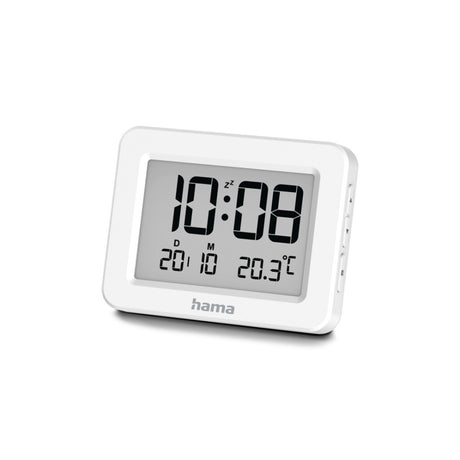 Hama digitaler LCD-Wecker in Weiß