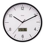 Hama DCF-Wanduhr Lanzarote tickt nicht + Thermometer und Hygrometer 35 cm schwarz-weiß