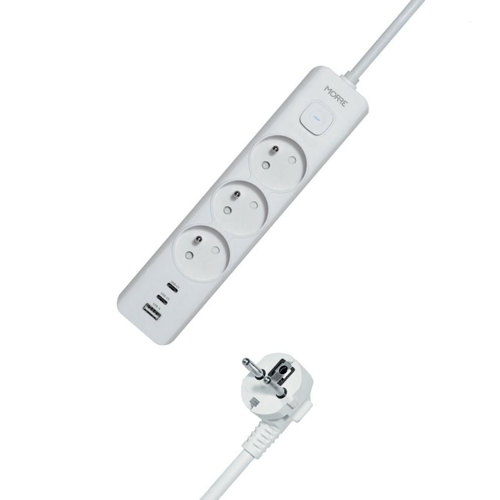 Morre power strip 3g usb, 2xusb-c,1,5m