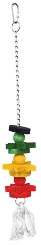 Trixie Bird Toys on Chain with Rope Wood Multi -färgade