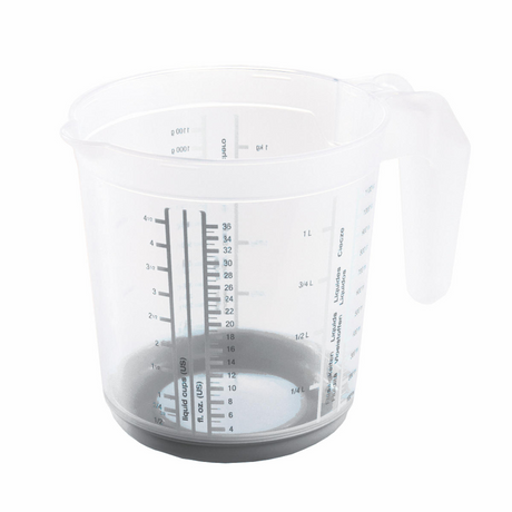 Keeper Kunststoff-Messbecher rutschfest 1l ã˜13,5x14cm nordisch grau