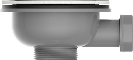 Kirchhoff Korbventil aus umweltfreundlichem Kunststoff, grau, 1 1 2 et, Ventilbecher und Sieb aus Edelstahl ø114 mm, mit 1 Überlaufanschluss – 98835349