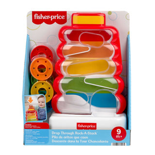 Fisher-Price-Rollringe im wackeligen Stapelturm