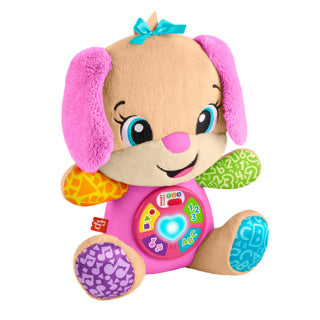 Lernspaßiges, mitwachsendes Schwesterspielzeug von Fisher-Price – rosa musikalisches Kuscheltier