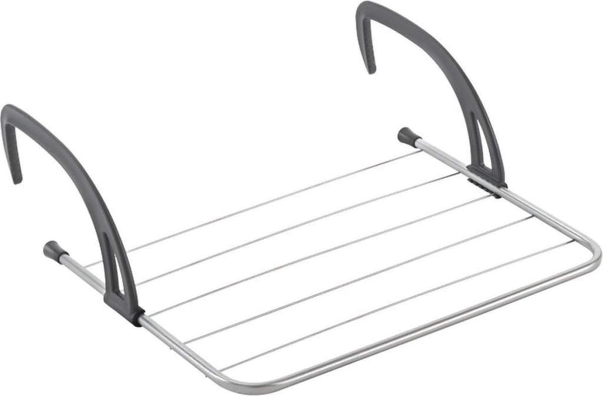 Metaltex Favonio Heizkörper Balkon Wäscheständer 3 m Wäscheleine Silber Schwarz