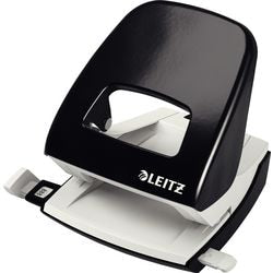 Leitz nexxt Metall-Schreibtischlocher – stanzt bis zu 30 Blatt – für Ordner und Ringbücher – Schwarz
