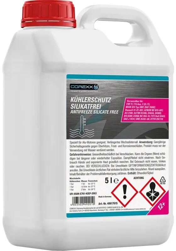 Corexx Kühlerschutzmittel silikatfrei G12+ Frostschutzmittel silikatfrei (G12+) 5l