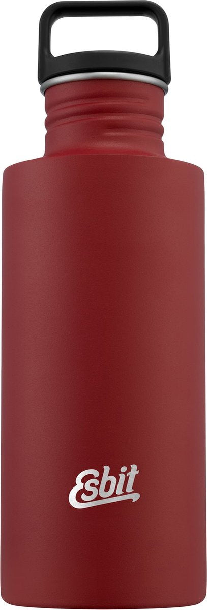 Esbit Bildhauer-Wasserflasche – 750 ml – rot – Trinkflasche aus Edelstahl – Schlaufenverschluss