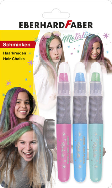 Eberhard Faber Haarkreide – Metallic-Farben – Set 3 Stück – EF-579205