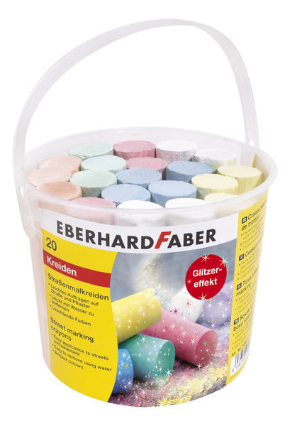 Eberhard Faber ef-526520 Gehwegkreide Glitzer 20 Stück im Eimer