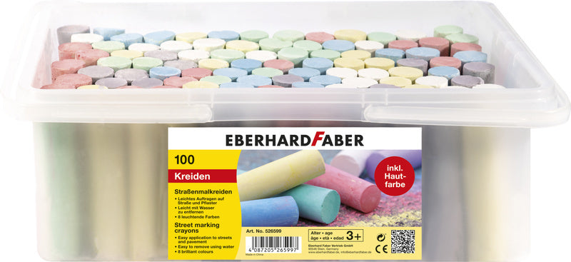 Eberhard Faber Eberhard Faber EF-526599 Sidewalk Chalk Glitter 100 piezas en contenedor