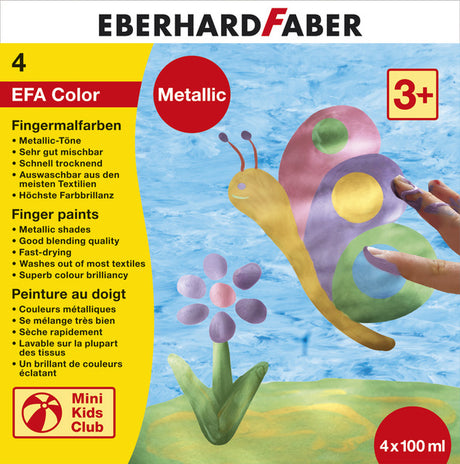 Eberhard Faber ef-578802 Fingerfarben-Set EFA Metallic-Set 4 x 100 ml