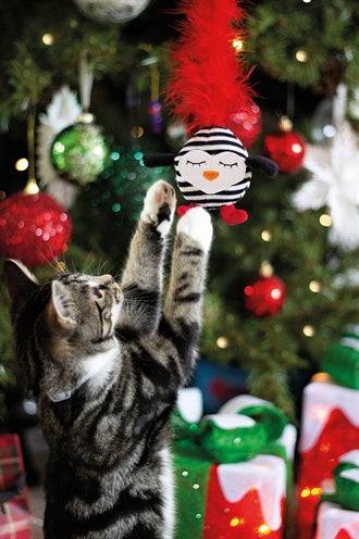 Rosewood Cat Stab gestreifter Pinguin mit Feder