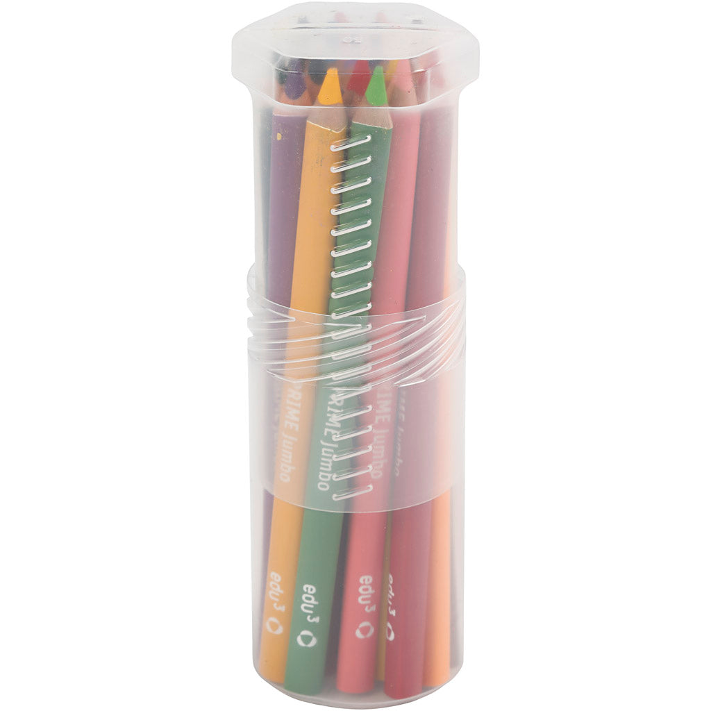 Edu3 Edu Jumbo Buntstift, Stärke 10 mm, Mine 6,25 mm, verschiedene Farben, 18 Stück 1 Box