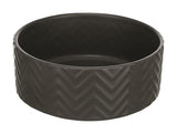 Trixie Food Bowl Drinking Bin Wave Ceramic Grey