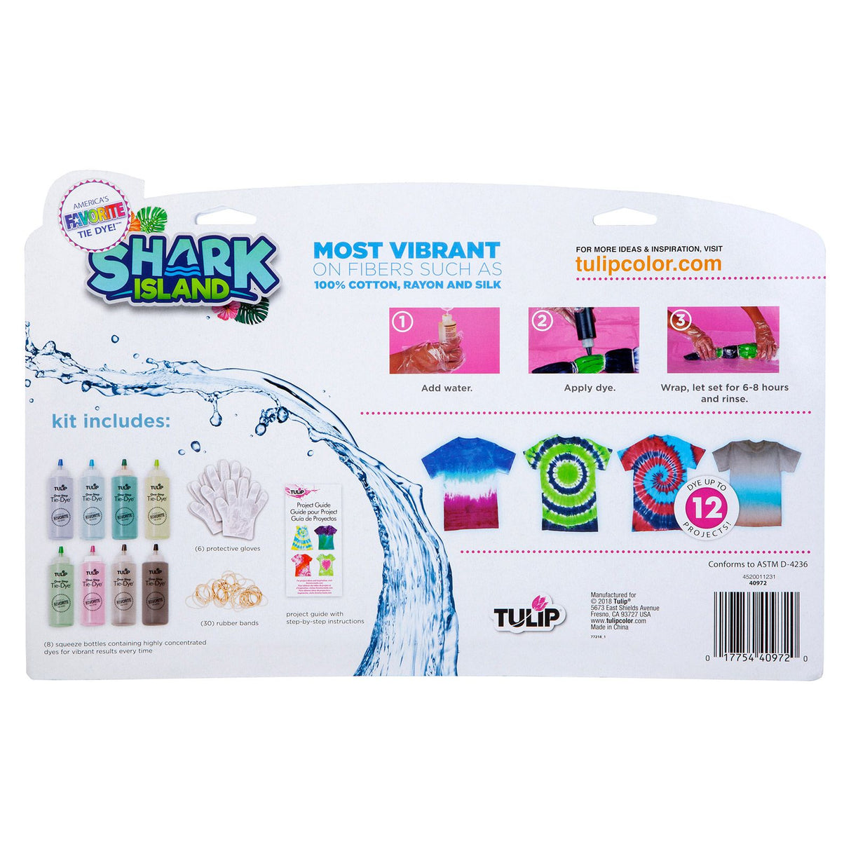Tulpe Ein-Schritt-Batik-Tulpe • Batik-Set Shark Island 8 Farben