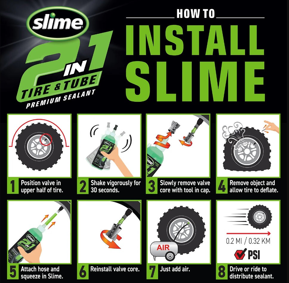 Slime 2-in-1 Reifenschläuche Pannenschutzmittel 473 ml