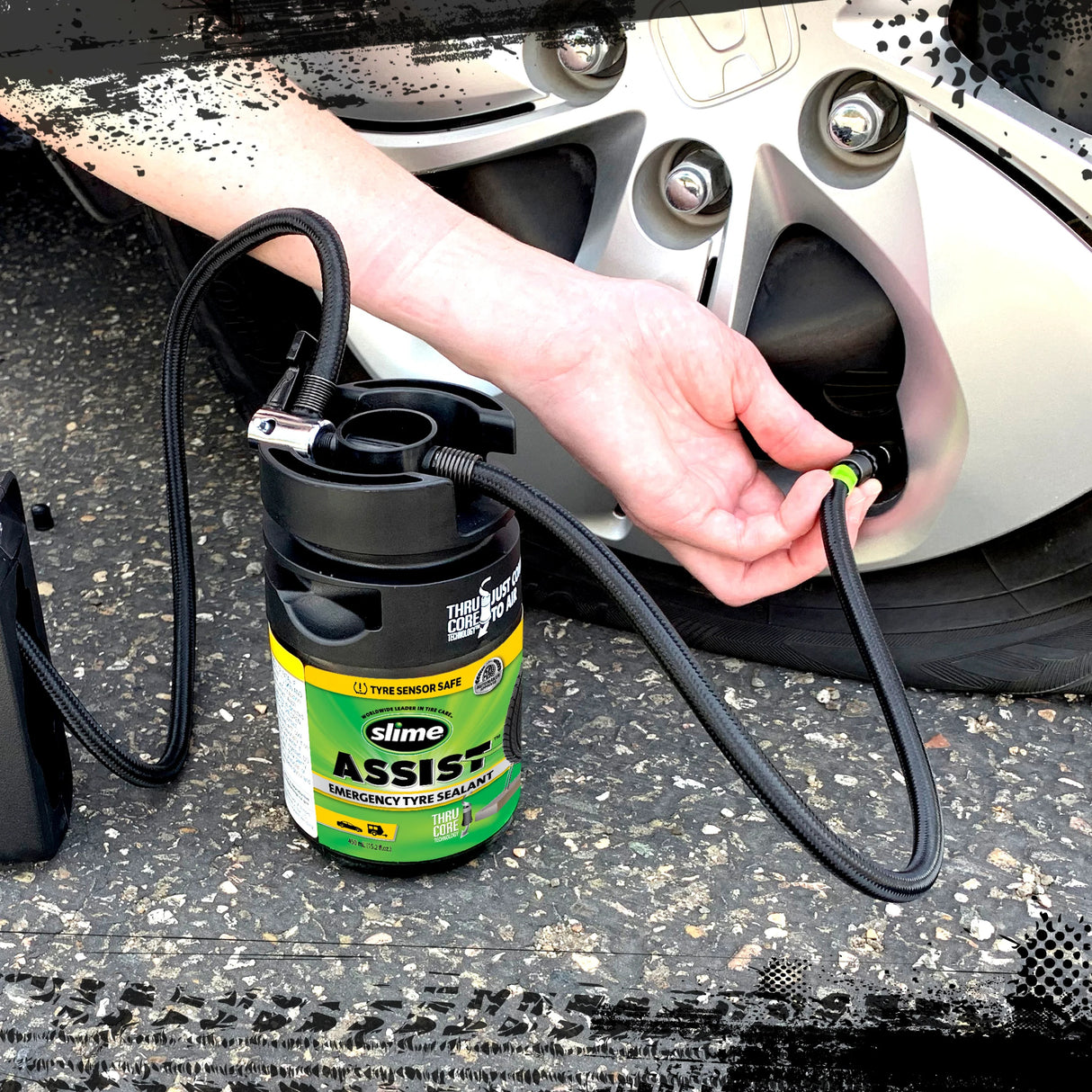Slime Assist Notfall-Reifendichtmittel 450 ml Nachfüllset Smart Repair Plus