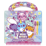 Mini mymy totum kawaii dieren designer activiteiten, teken- schrijf en stickerboek incl. 3 gelpennen en sjablonen, 25-delige set, creatief speelgoed jongens en meisjes vanaf 3 jaar