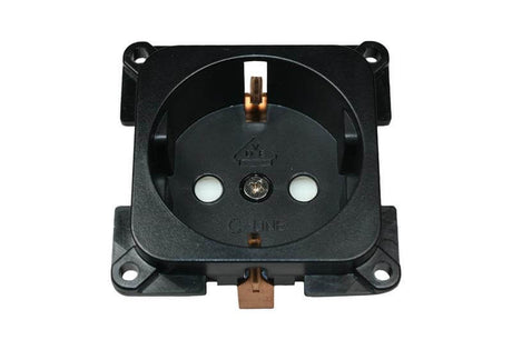 C-line Wandsteckdose Wohnmobil und Wohnwagen 230 Volt schwarz - verpackt