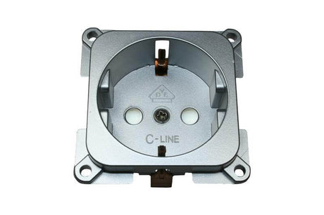 C-line Wandsteckdose Wohnmobil und Wohnwagen 230 Volt Silber - verpackt