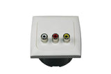 C-line video en audio contactdoos met opal afdekraam wit - zonder verkoopverpakking
