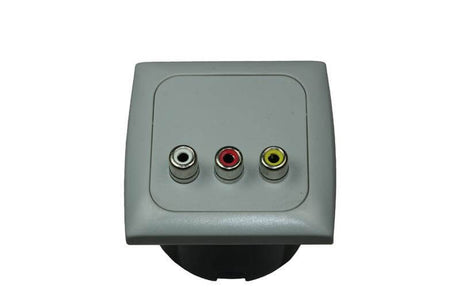 C-line video en audio contactdoos met opal afdekraam grijs - zonder verkoopverpakking