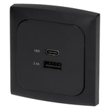 C-line usb laadcontactdoos met usb-a en usb-c - ece r10 - zwart - zonder verkoopverpakking