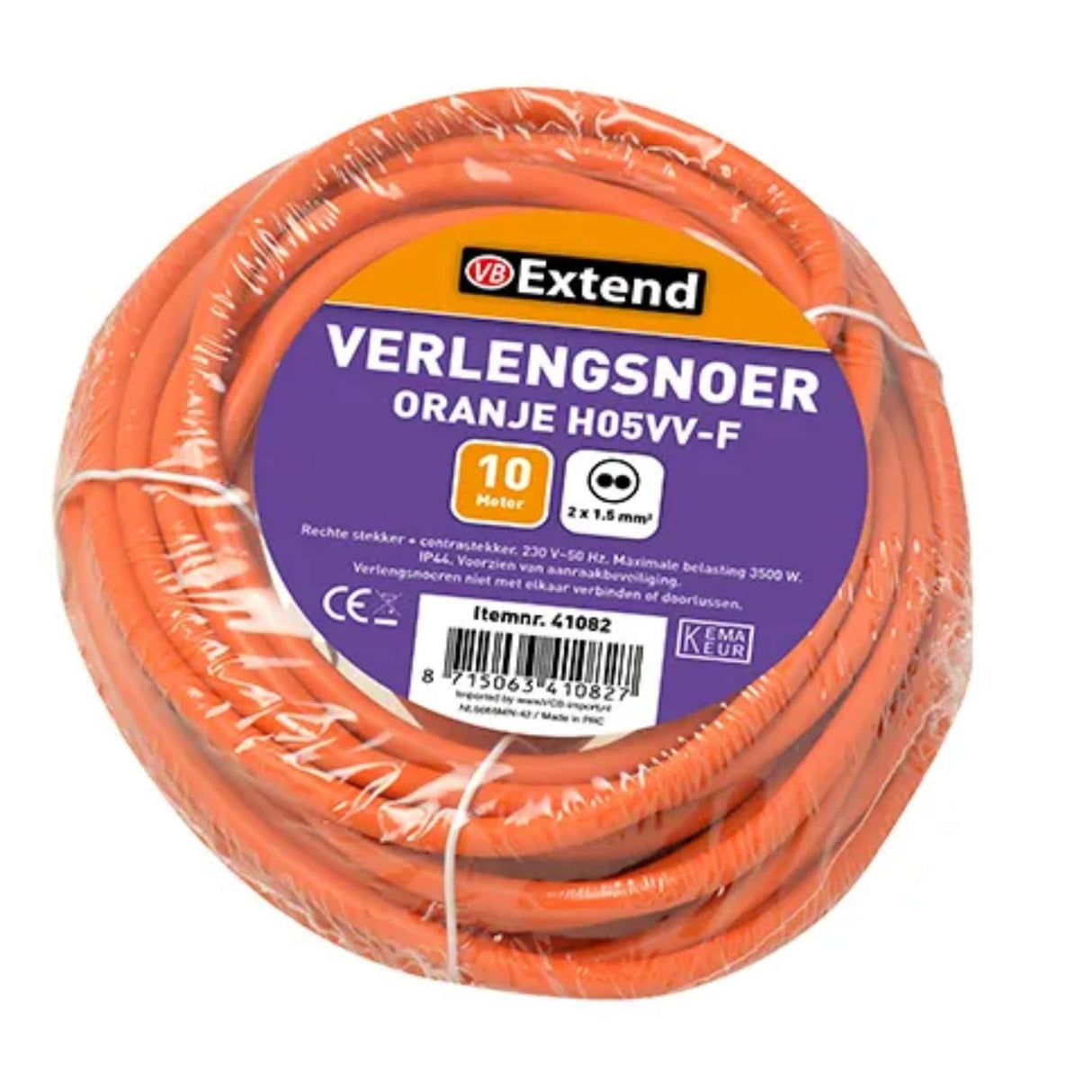 Verlängerungskabel 10 m orange, ungeerdet, max. 3500 W, 2 x 1,5 mm
