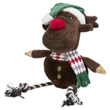 Trixie xmas reindeer with flost rope legs plush cotton