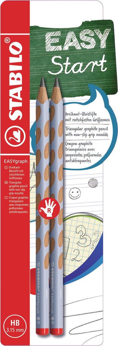 Stabilo Easygraph Pastell HB Rechtshänder-Graphitstifte blau - 2 Stk.