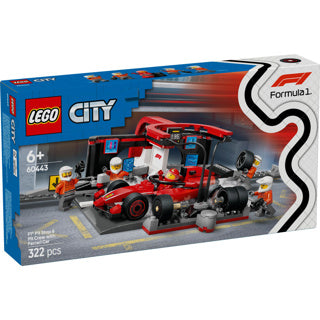 Lego 60443 City F1 Boxenstopp und Boxencrew mit Ferrari