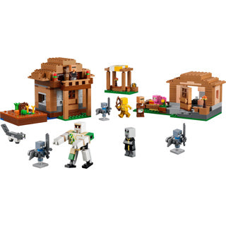 Lego minecraft oproeper dorpsaanval speelgoed voor kinderen met 11 figuren uit de videogame 21596