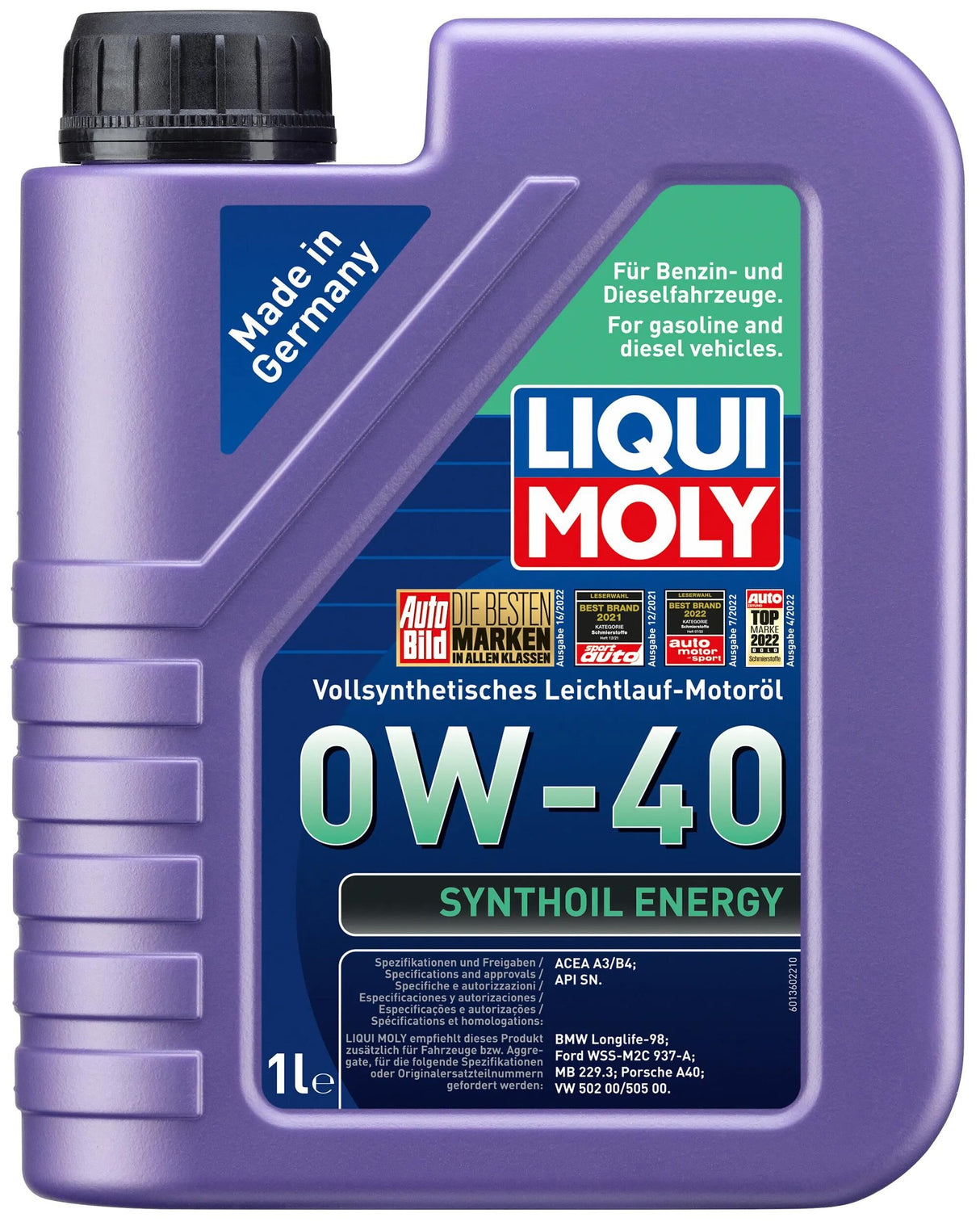 Liqui Moly Synthoil Energy Motoröl Motoröl Synthoil Energy LM 0W-40 1 Liter