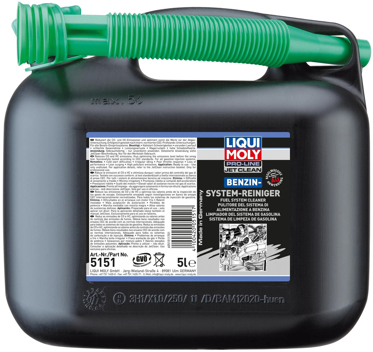 Liqui Moly Spezialreiniger Jetclean Benzin-Systemreiniger. Benzinsystemreiniger Jetclean