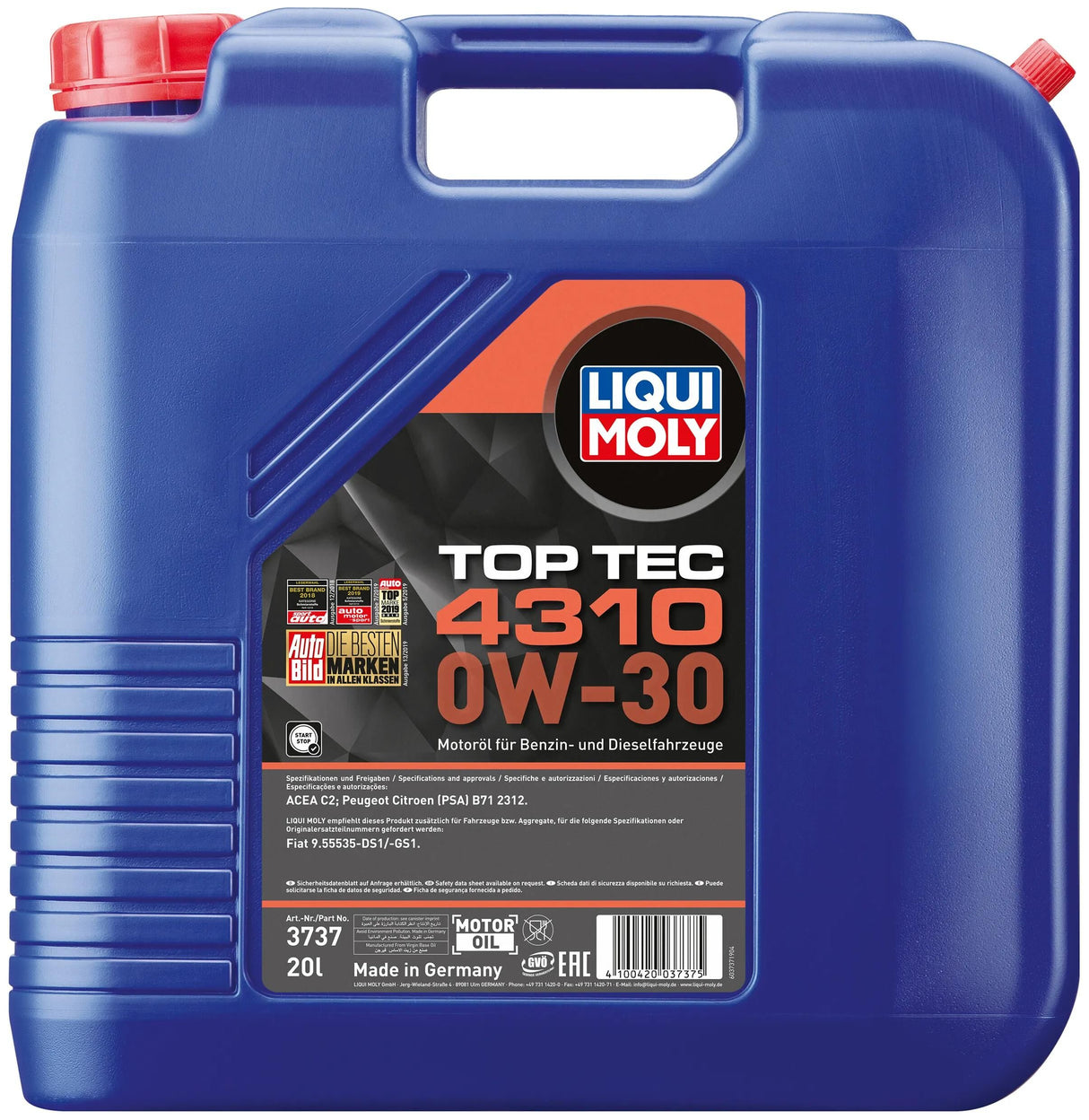 Liqui Moly Motoröl Top Tec 4310. top tec 4310 0w-30 20l