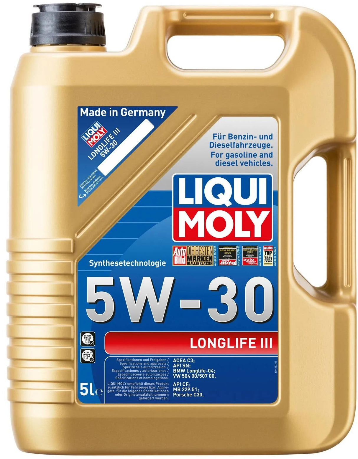 Liqui Moly Motoröl Longlife III. Motoröl 5w-30 ll-iii 5l